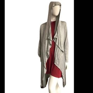 Hooded open front duster super soft and flowy